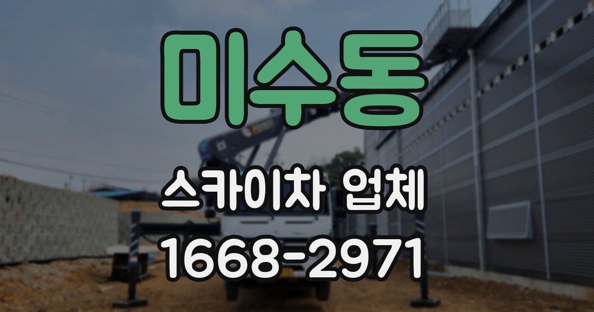 미수동 스카이차 업체