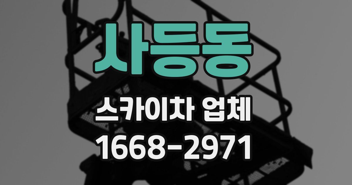 사등동 스카이차 업체