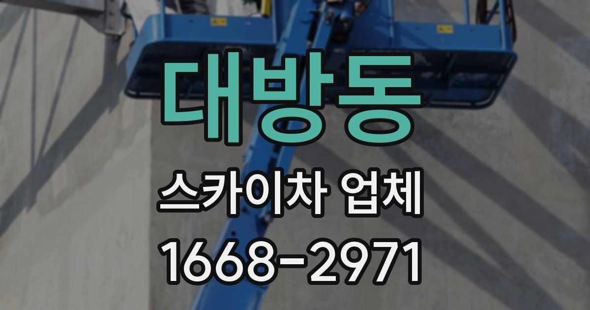 대방동 스카이차 업체
