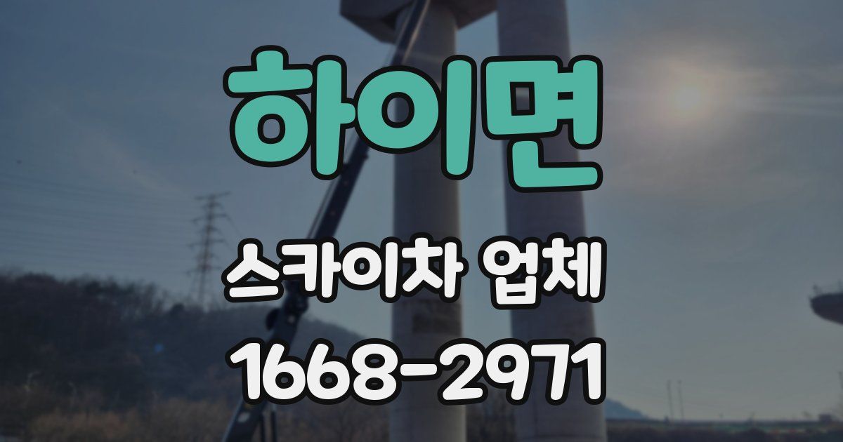 하이면 스카이차 업체