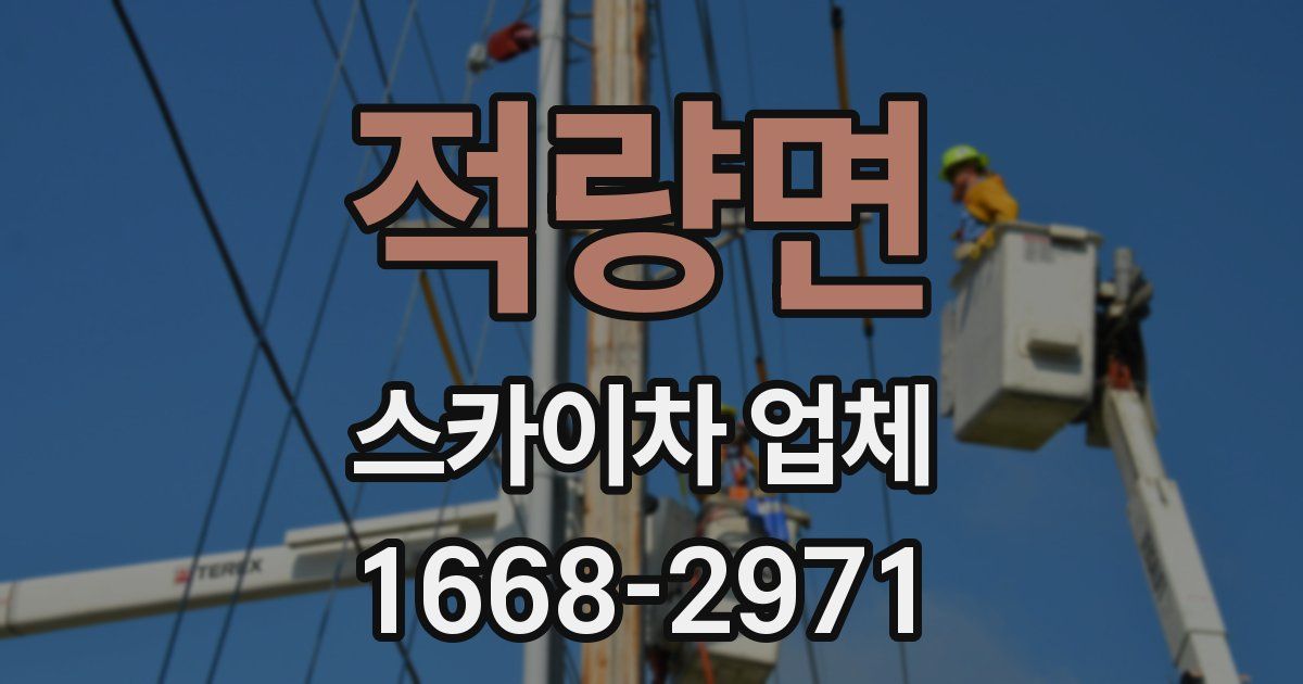 적량면 스카이차 업체