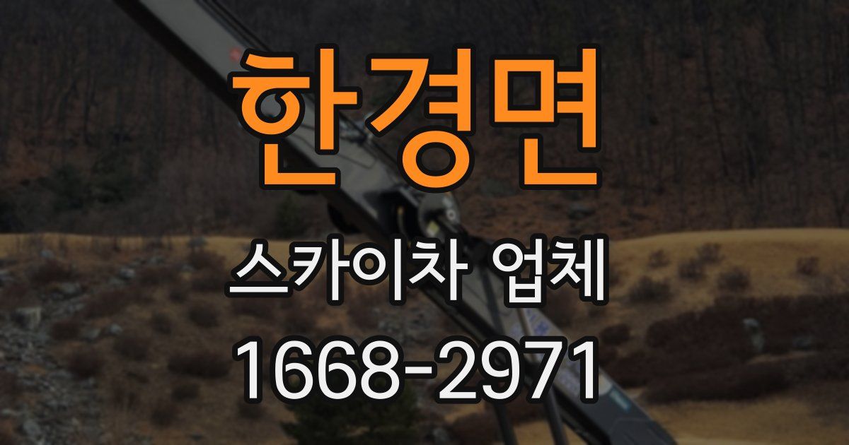 한경면 스카이차 업체