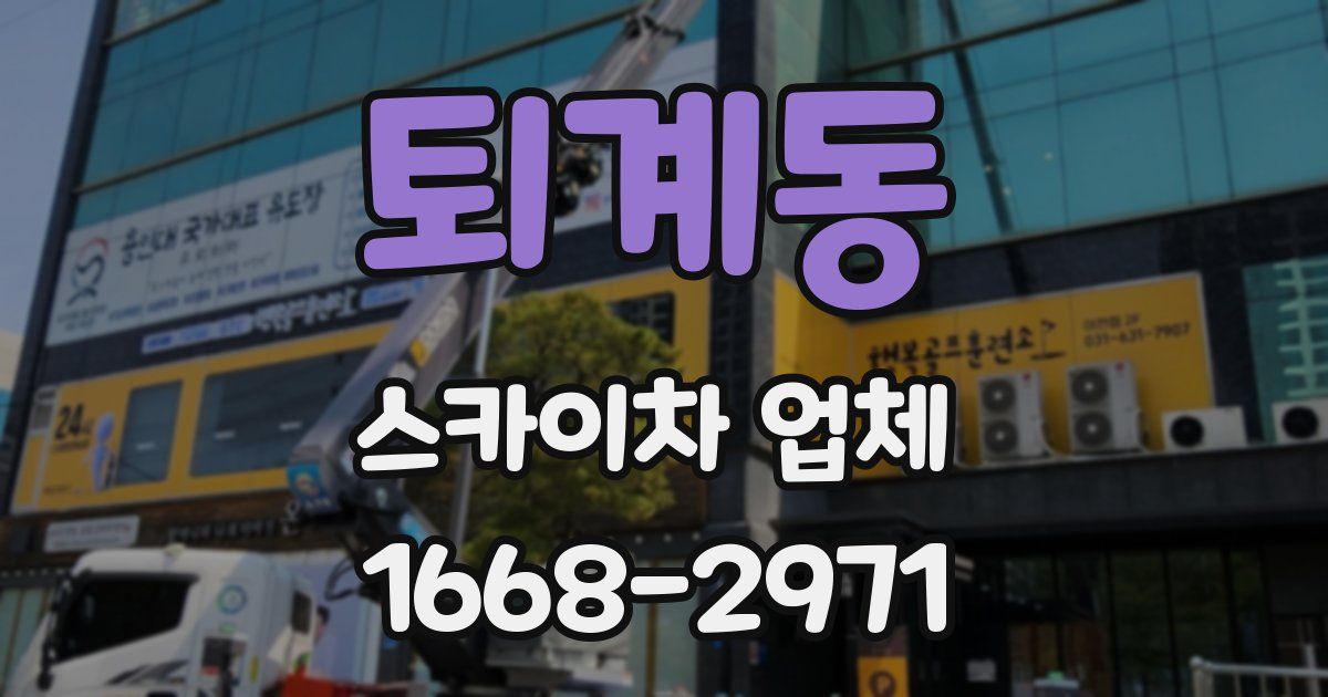 퇴계동 스카이차 업체