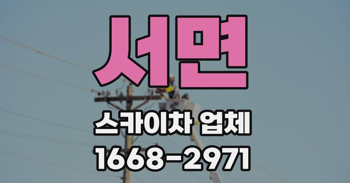 서면 스카이차 업체