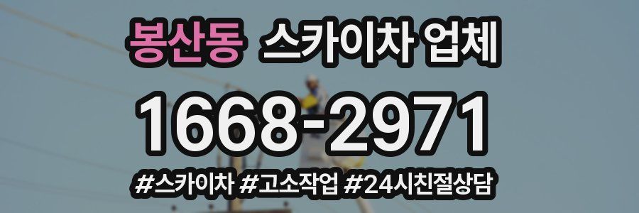 봉산동 스카이차 업체