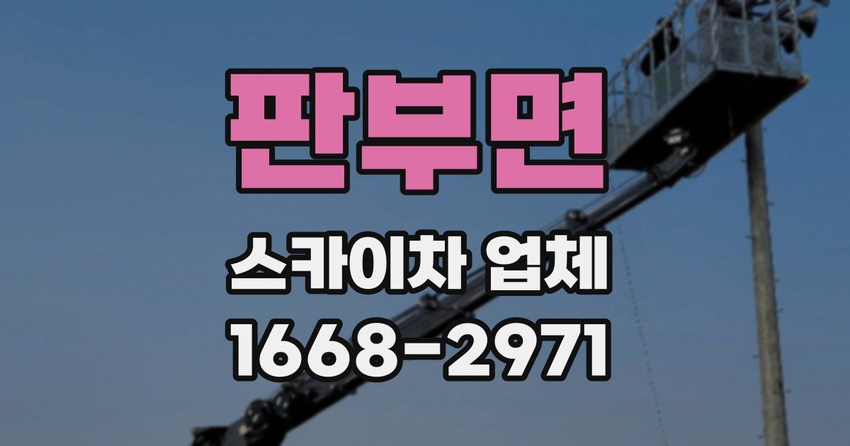 판부면 스카이차 업체