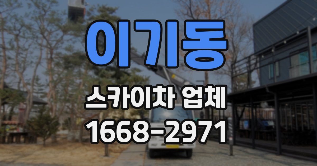이기동 스카이차 업체