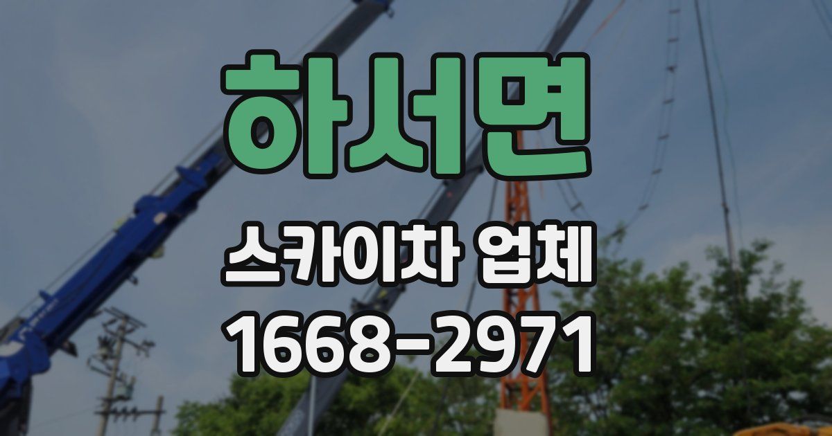 하서면 스카이차 업체