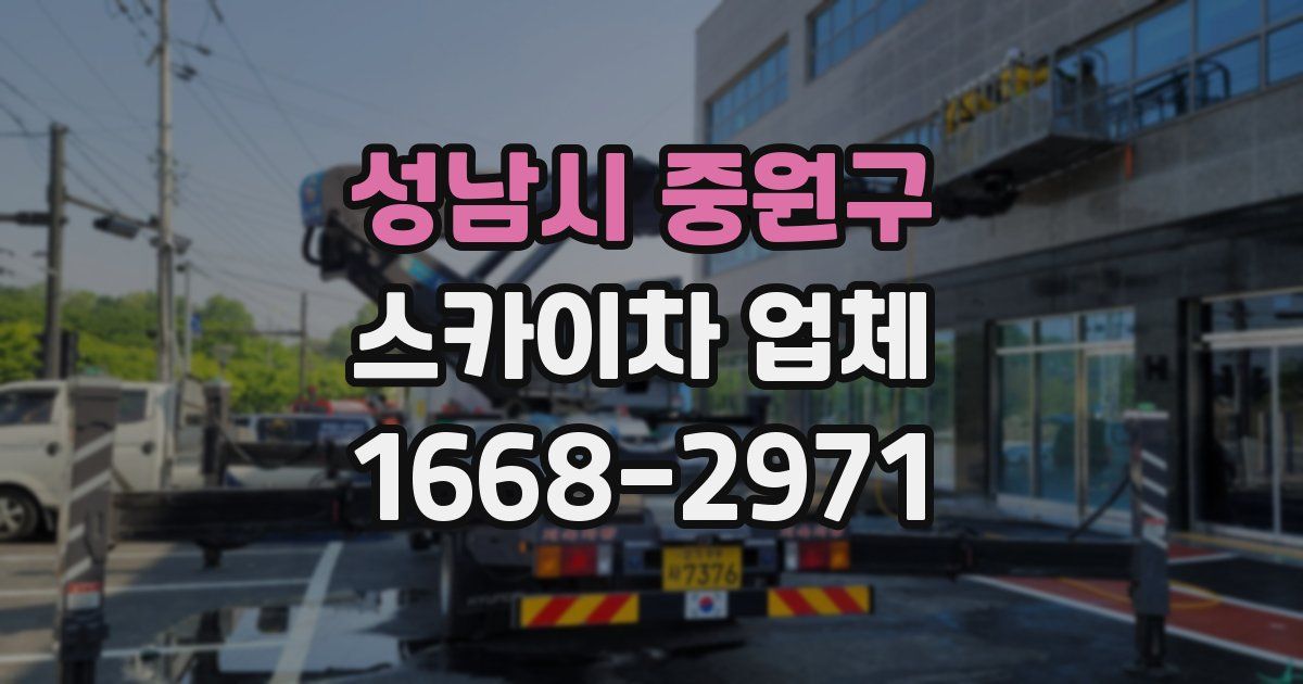 성남시 중원구 스카이차 업체