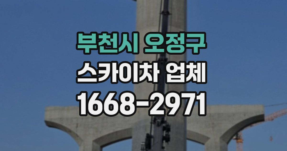 부천시 오정구 스카이차 업체