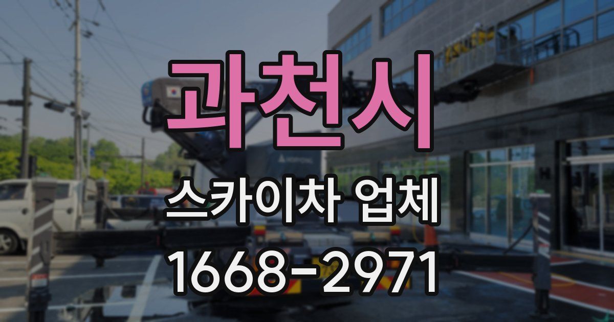 과천시 스카이차 업체