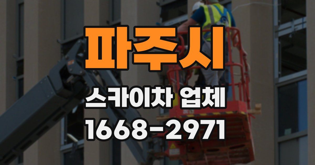 파주시 스카이차 업체