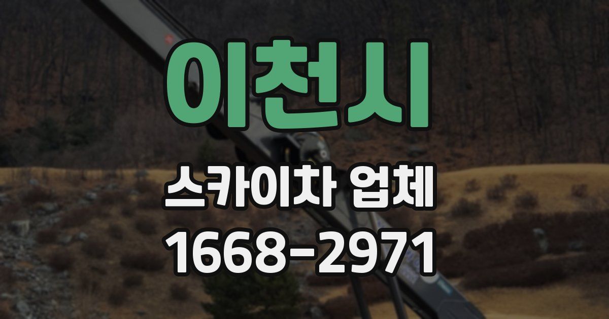 이천시 스카이차 업체