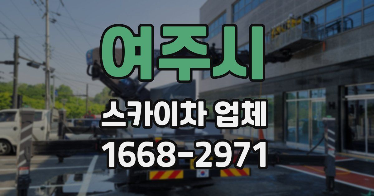여주시 스카이차 업체