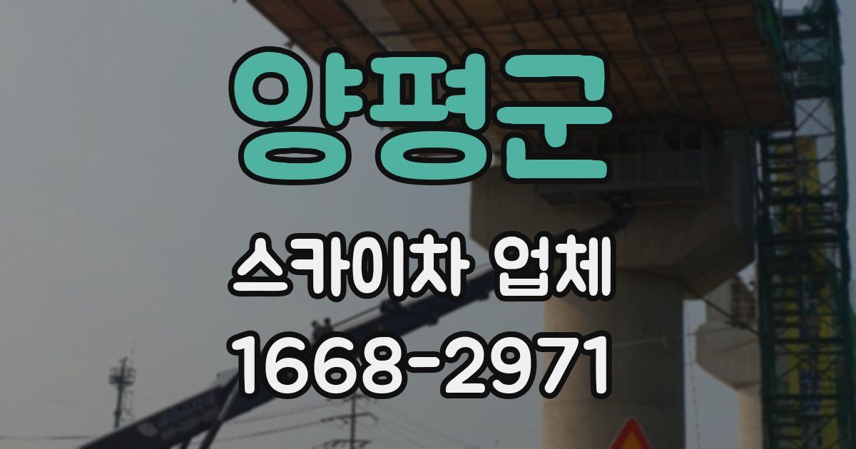양평군 스카이차 업체