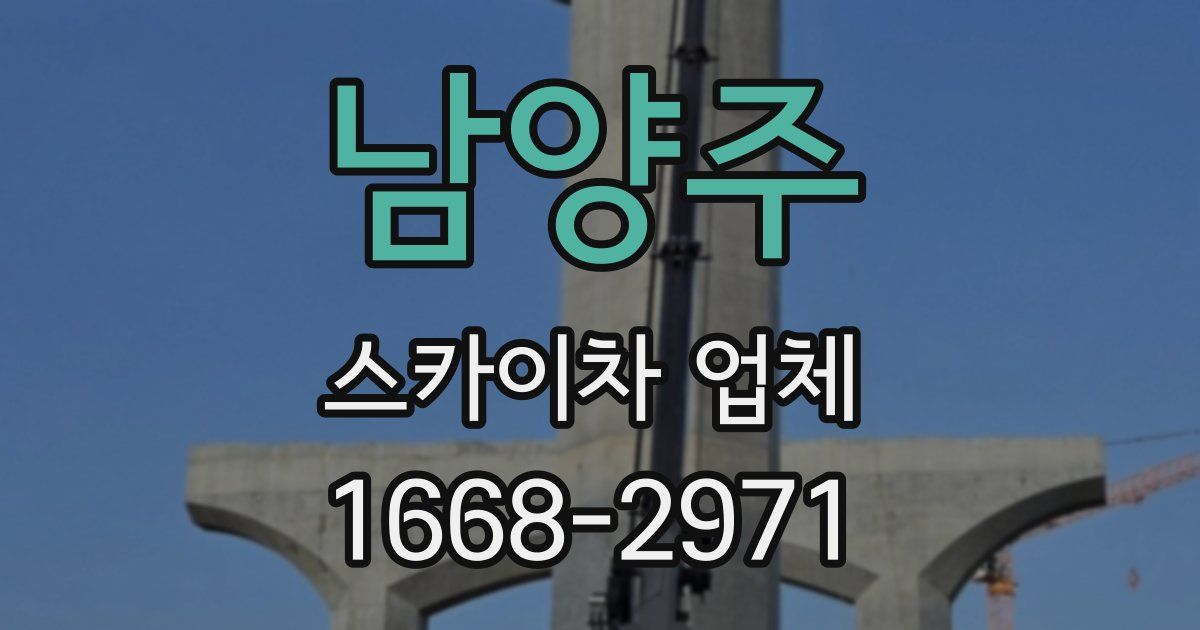 남양주 스카이차 업체
