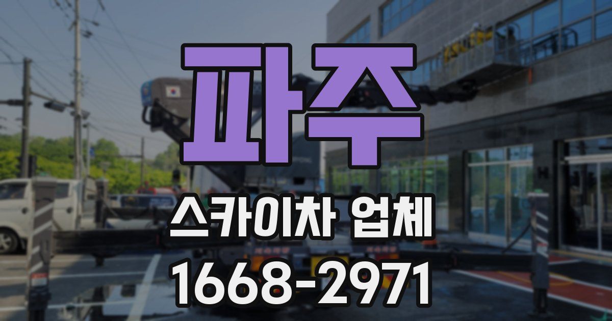 파주 스카이차 업체