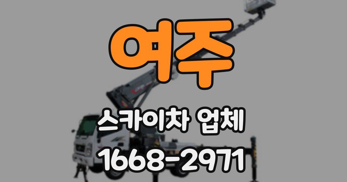 여주 스카이차 업체