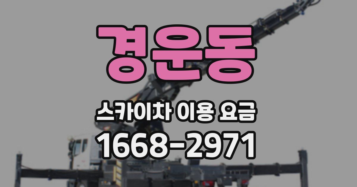 경운동 스카이차 이용 요금