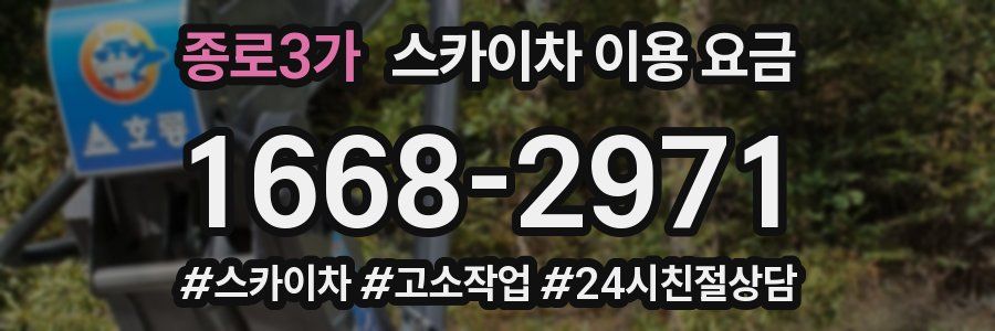 종로3가 스카이차 이용 요금