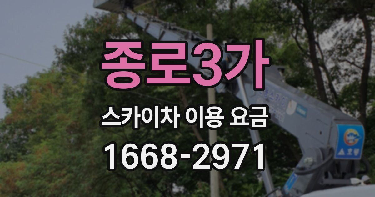 종로3가 스카이차 이용 요금