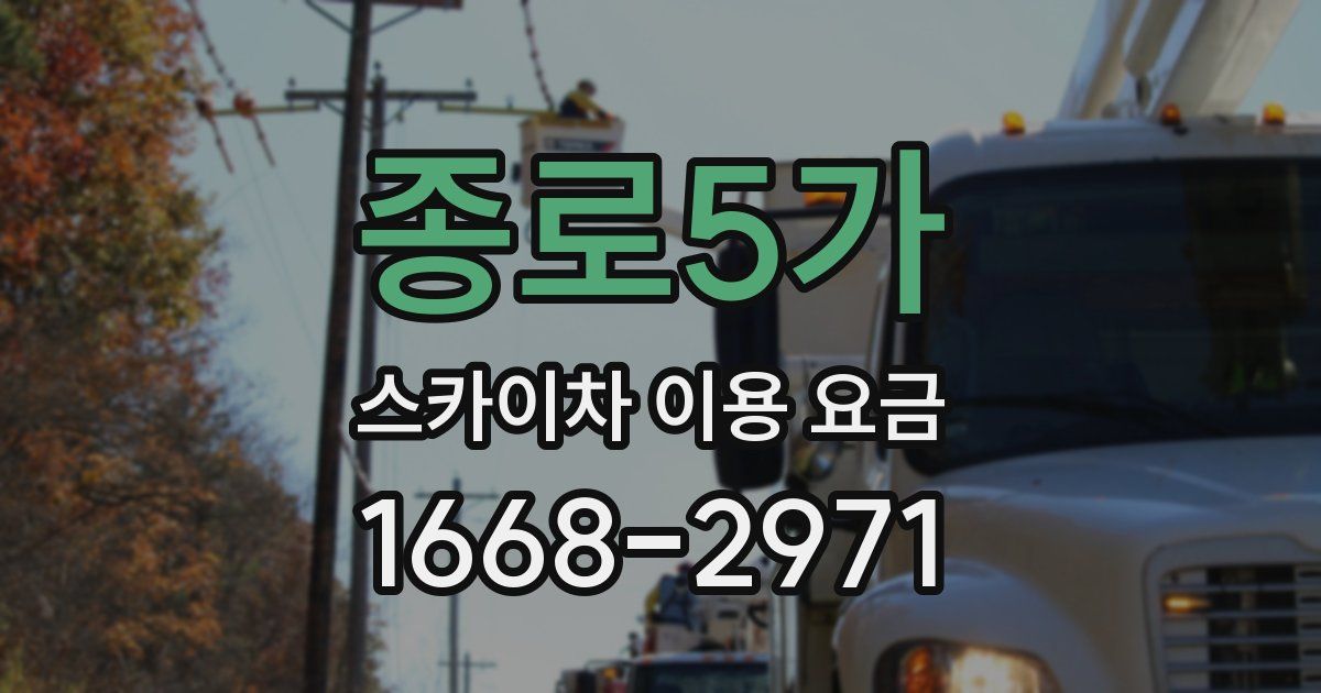 종로5가 스카이차 이용 요금