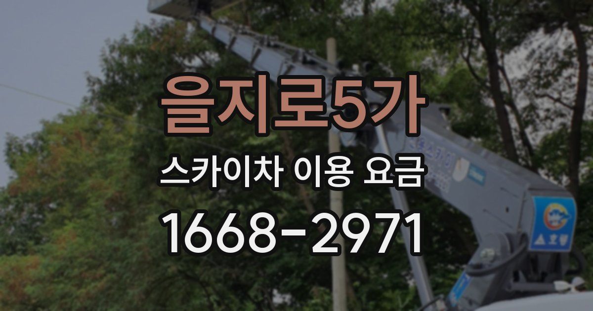 을지로5가 스카이차 이용 요금
