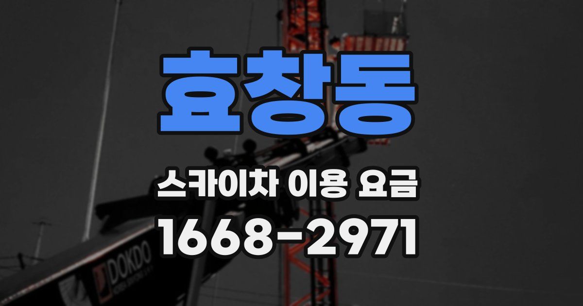 효창동 스카이차 이용 요금