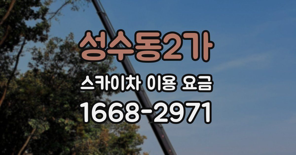 성수동2가 스카이차 이용 요금