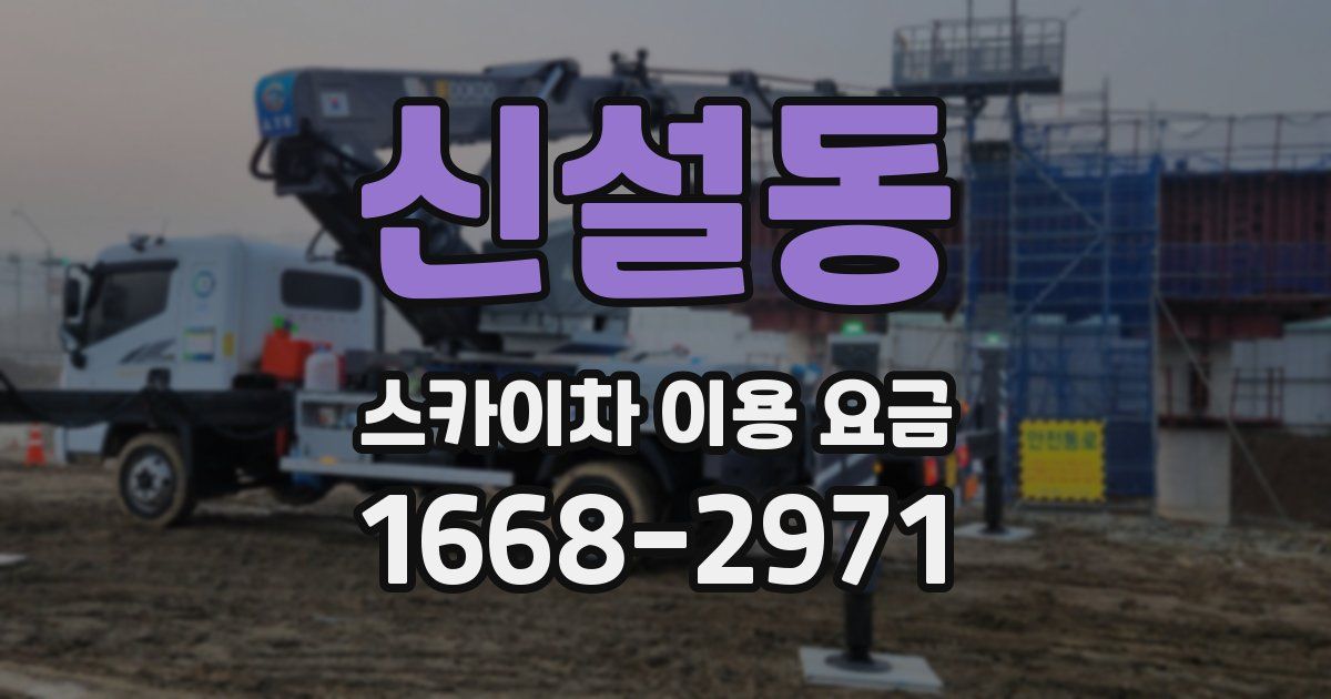 신설동 스카이차 이용 요금