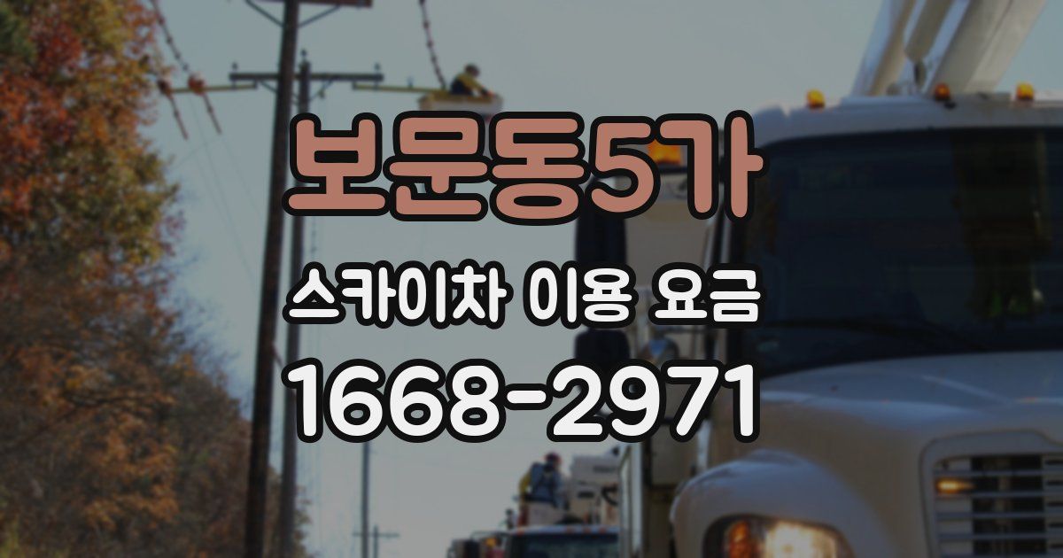 보문동5가 스카이차 이용 요금