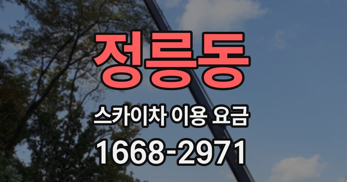 정릉동 스카이차 이용 요금