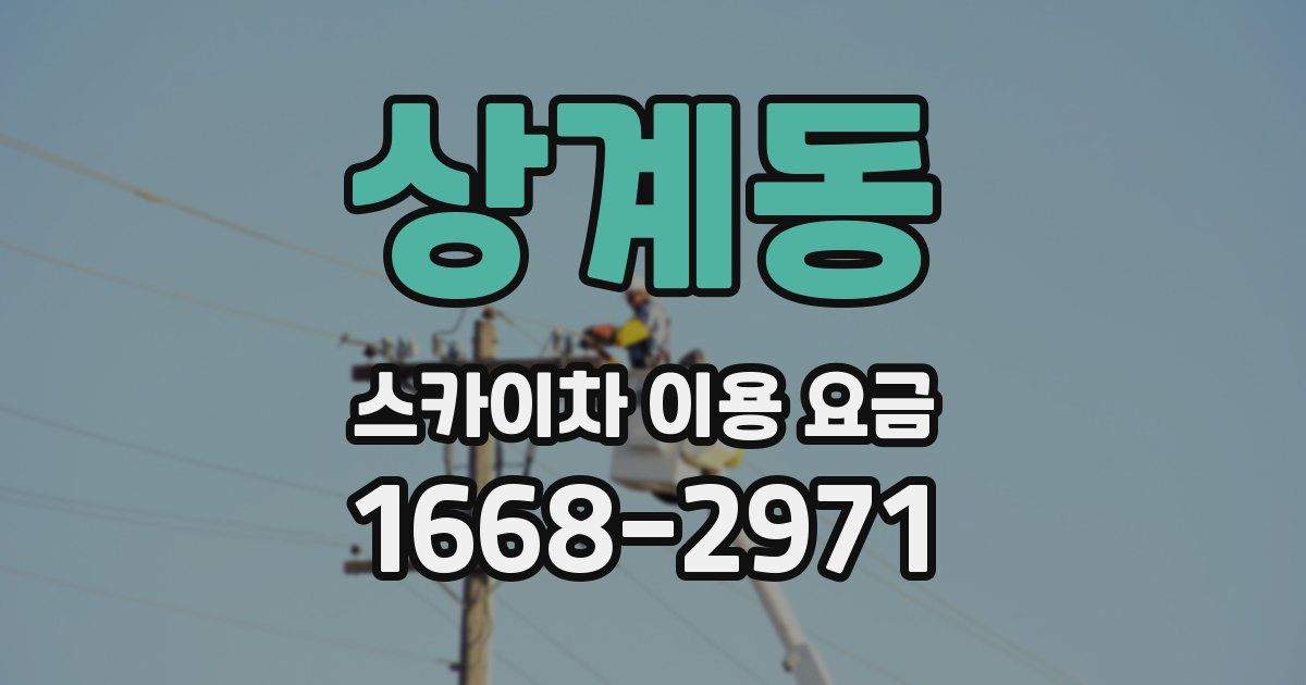 상계동 스카이차 이용 요금