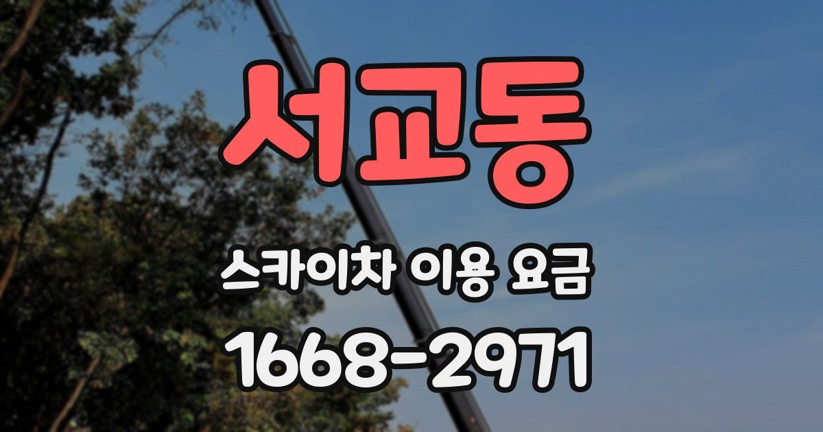 서교동 스카이차 이용 요금