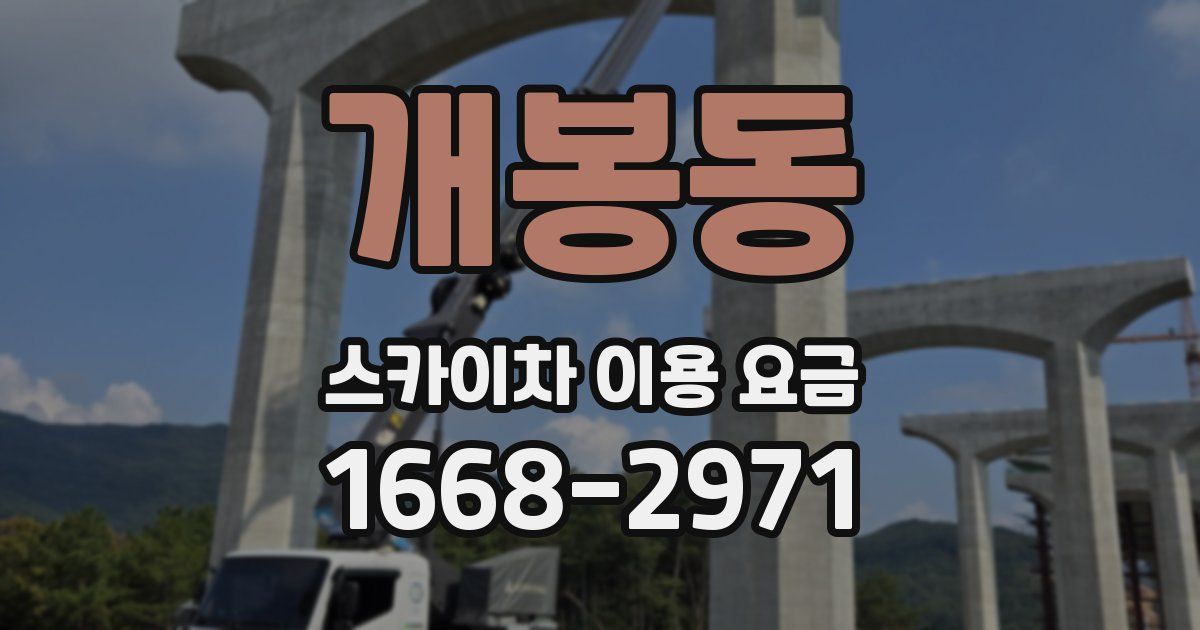 개봉동 스카이차 이용 요금