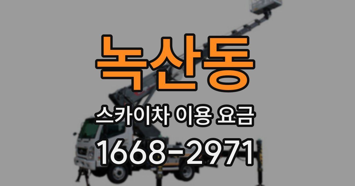 녹산동 스카이차 이용 요금