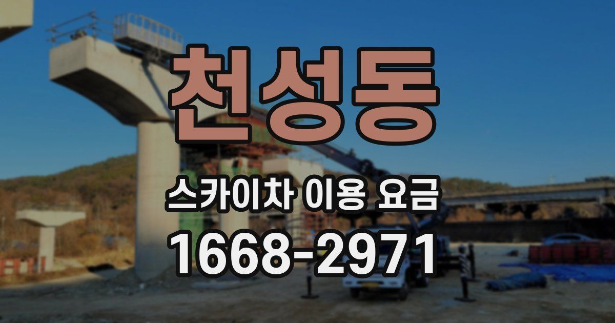 천성동 스카이차 이용 요금