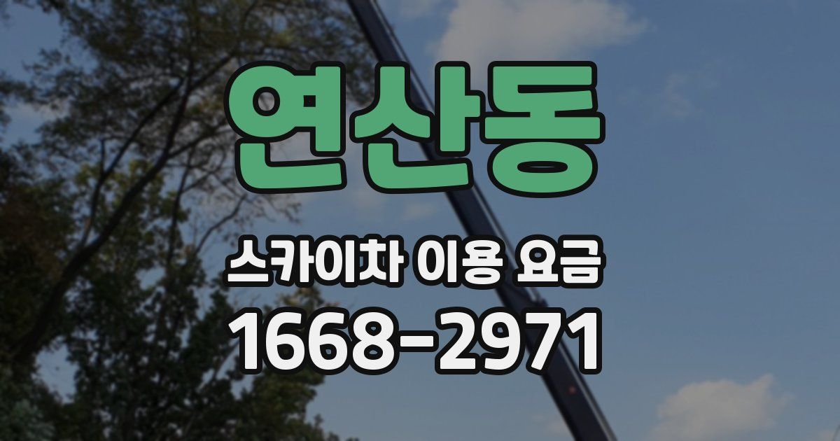 연산동 스카이차 이용 요금