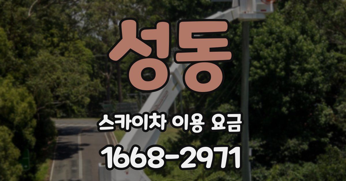 성동 스카이차 이용 요금