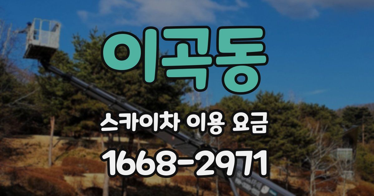 이곡동 스카이차 이용 요금
