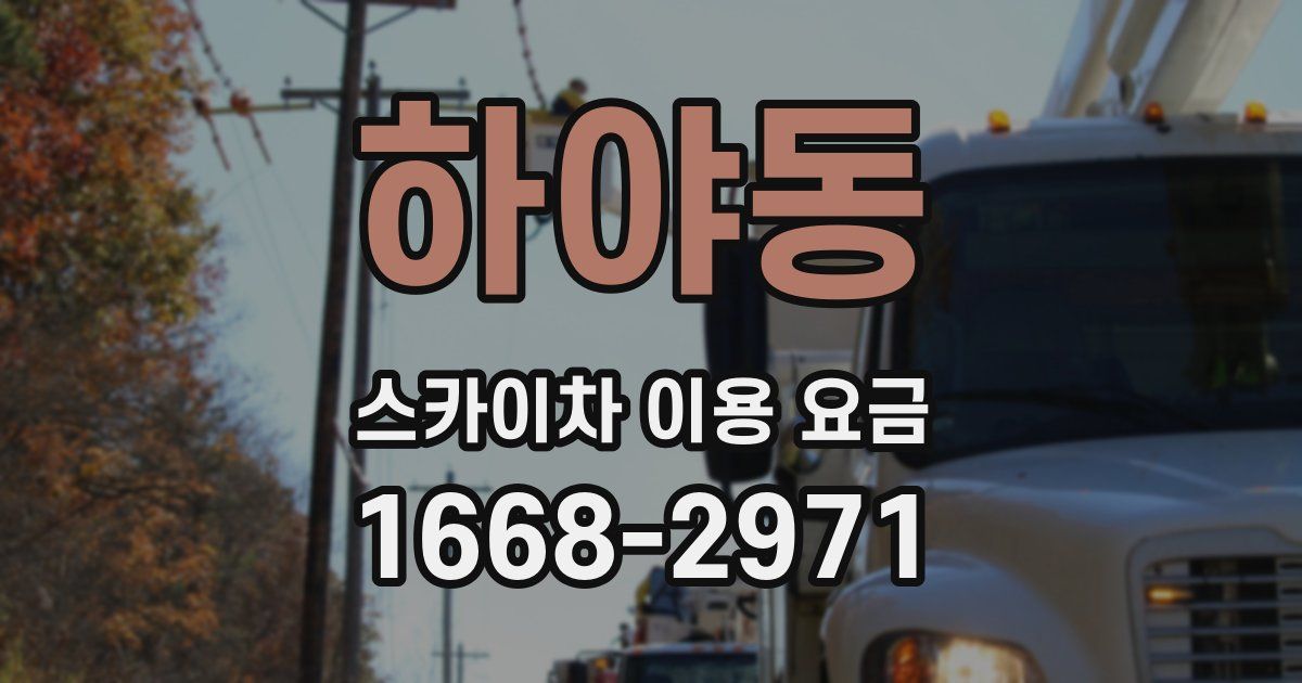 하야동 스카이차 이용 요금