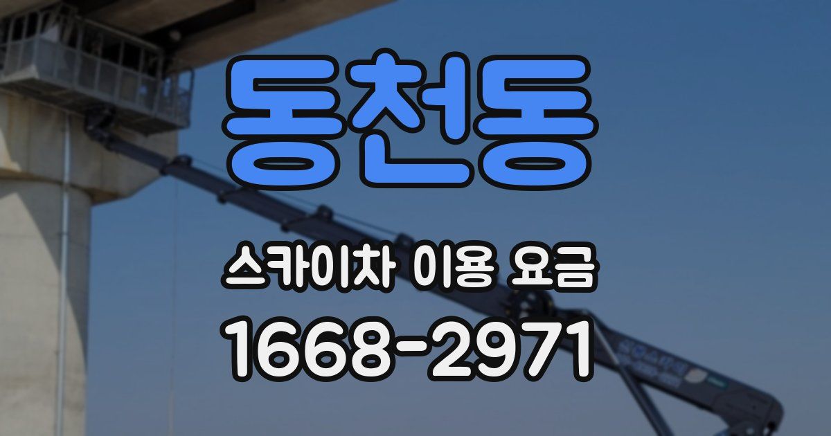 동천동 스카이차 이용 요금