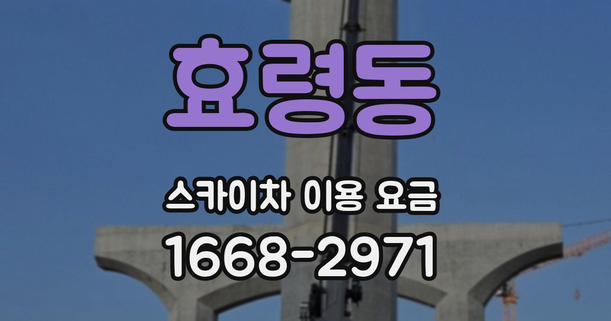 효령동 스카이차 이용 요금