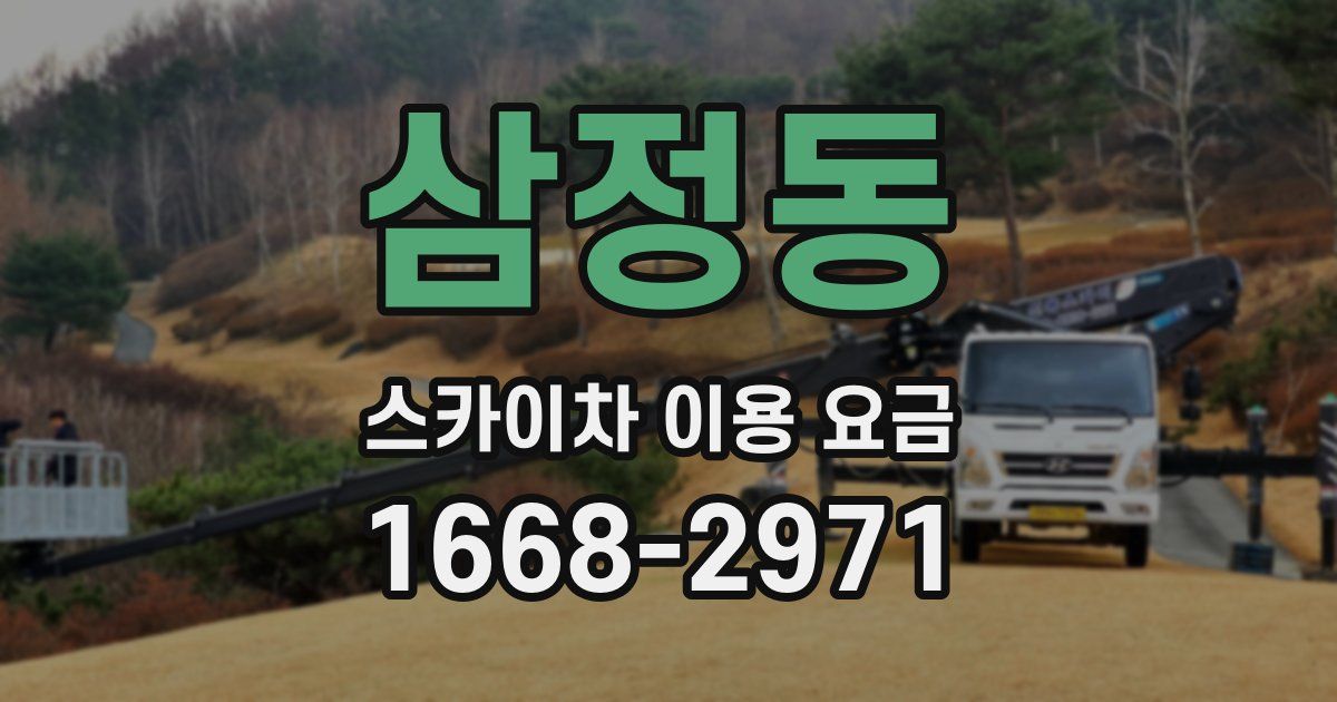 삼정동 스카이차 이용 요금