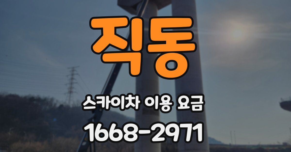 직동 스카이차 이용 요금
