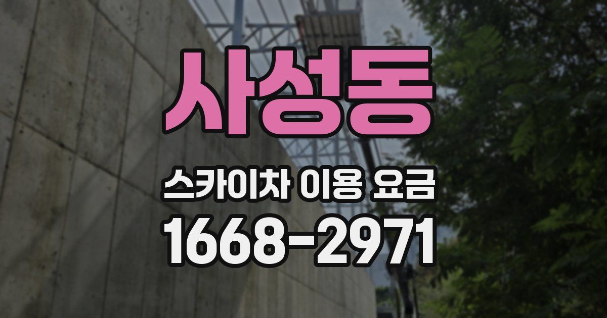 사성동 스카이차 이용 요금
