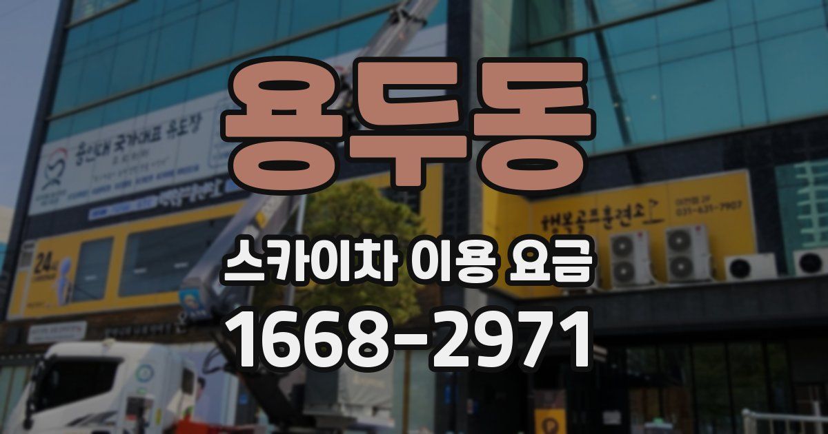 용두동 스카이차 이용 요금