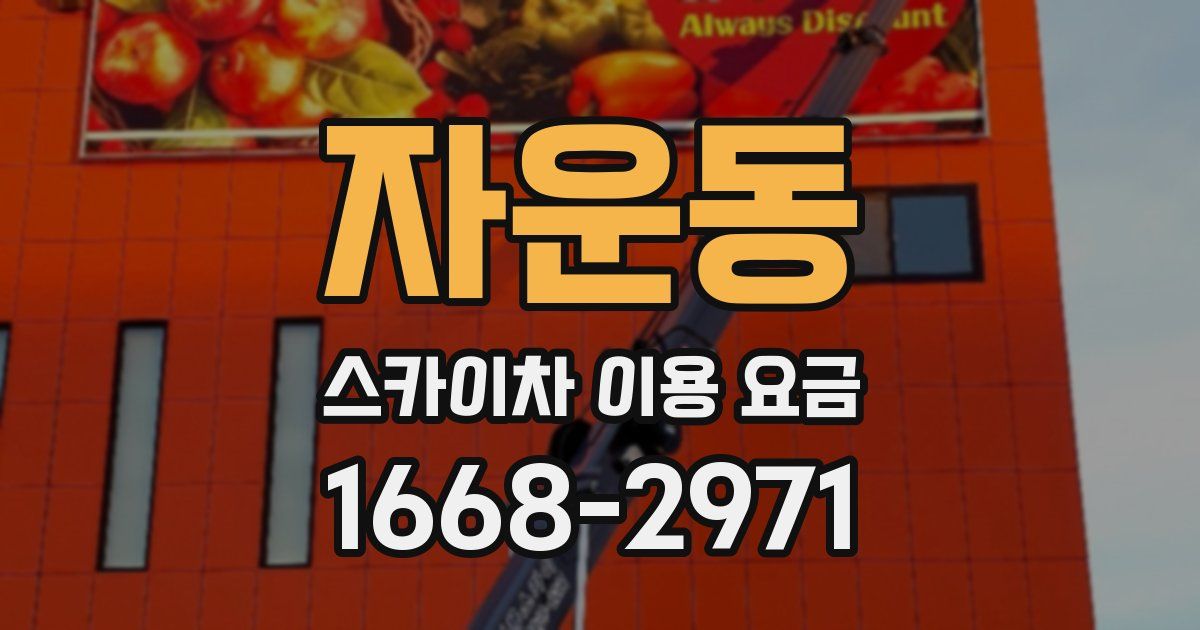 자운동 스카이차 이용 요금