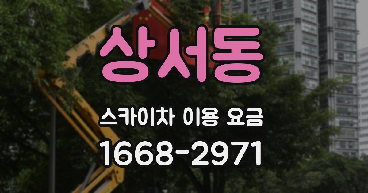 상서동 스카이차 이용 요금