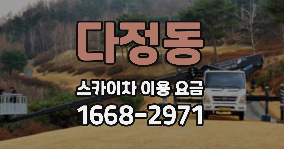 다정동 스카이차 이용 요금